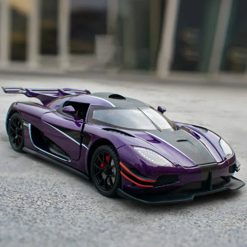 1:24 Diecast Alloy Supercar With Sound And Light Pull Back - ToylandEU