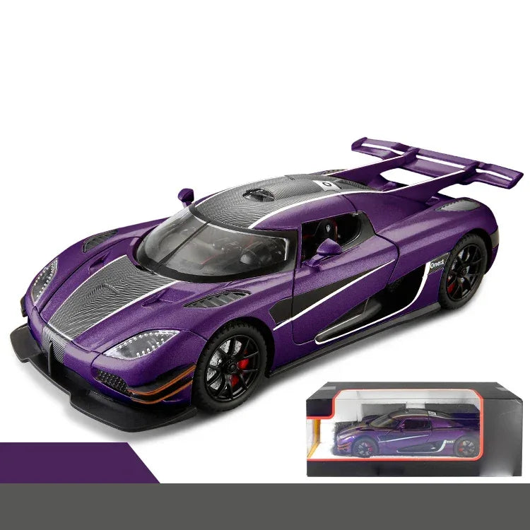 1:24 Diecast Alloy Supercar With Sound And Light Pull Back - ToylandEU