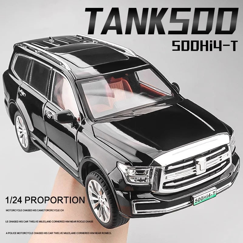 1 24 Diecast Alloy Tank 500 Hi4T SUV With Sound and Light Pull Back - ToylandEU