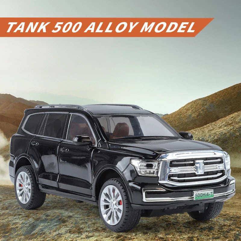 1 24 Diecast Alloy Tank 500 Hi4T SUV With Sound and Light Pull Back - ToylandEU