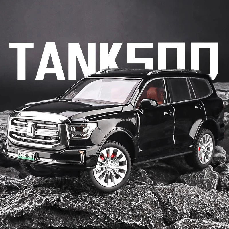 1 24 Diecast Alloy Tank 500 Hi4T SUV With Sound and Light Pull Back - ToylandEU