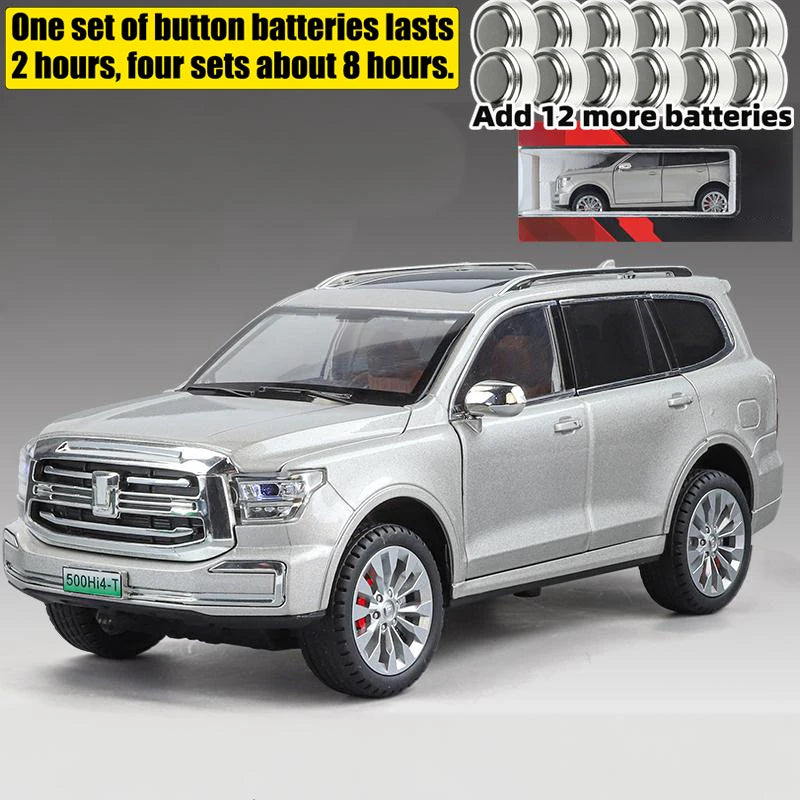 1 24 Diecast Alloy Tank 500 Hi4T SUV With Sound and Light Pull Back - ToylandEU