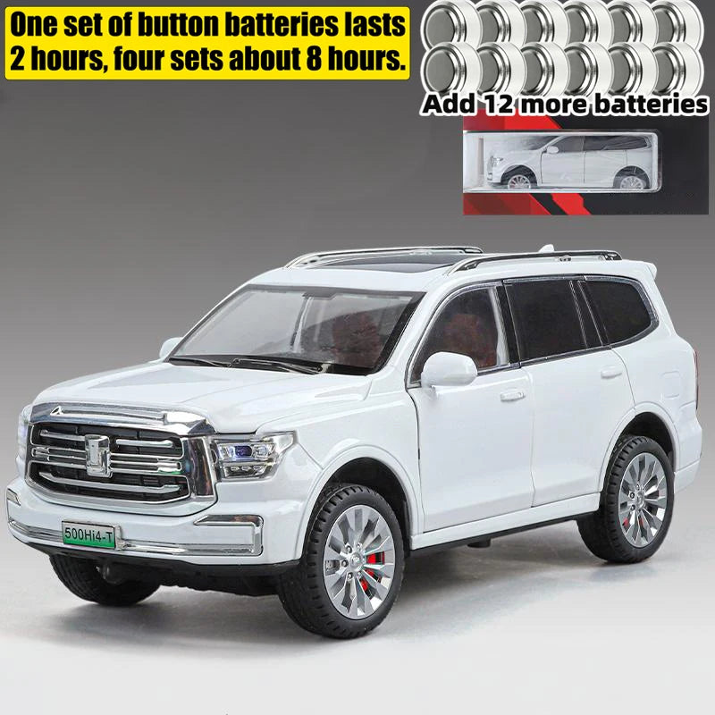 1 24 Diecast Alloy Tank 500 Hi4T SUV With Sound and Light Pull Back - ToylandEU