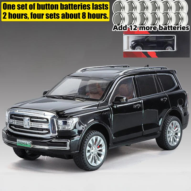 1 24 Diecast Alloy Tank 500 Hi4T SUV With Sound and Light Pull Back - ToylandEU