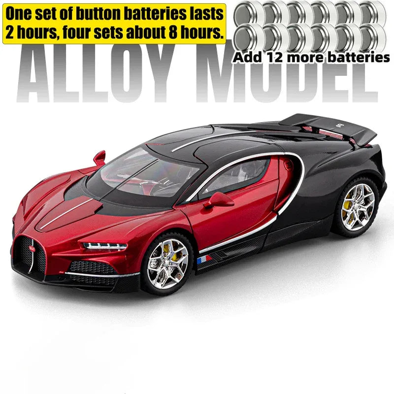1:24 Diecast Alloy Tourbillon Supercar Model Car Sound And Light Pull Back - ToylandEU