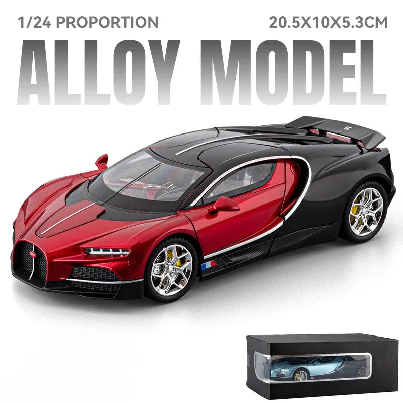1:24 Diecast Alloy Tourbillon Supercar Model Car Sound And Light Pull Back - ToylandEU