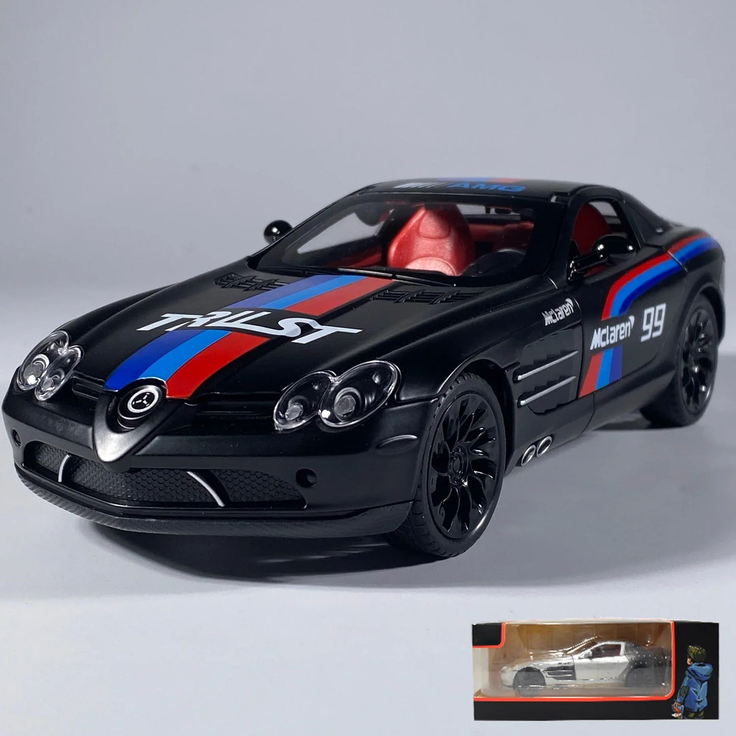 1:24 Diecast Benz SLR McLaren 722 AMG Metal Car Sound Light Pullback - ToylandEU