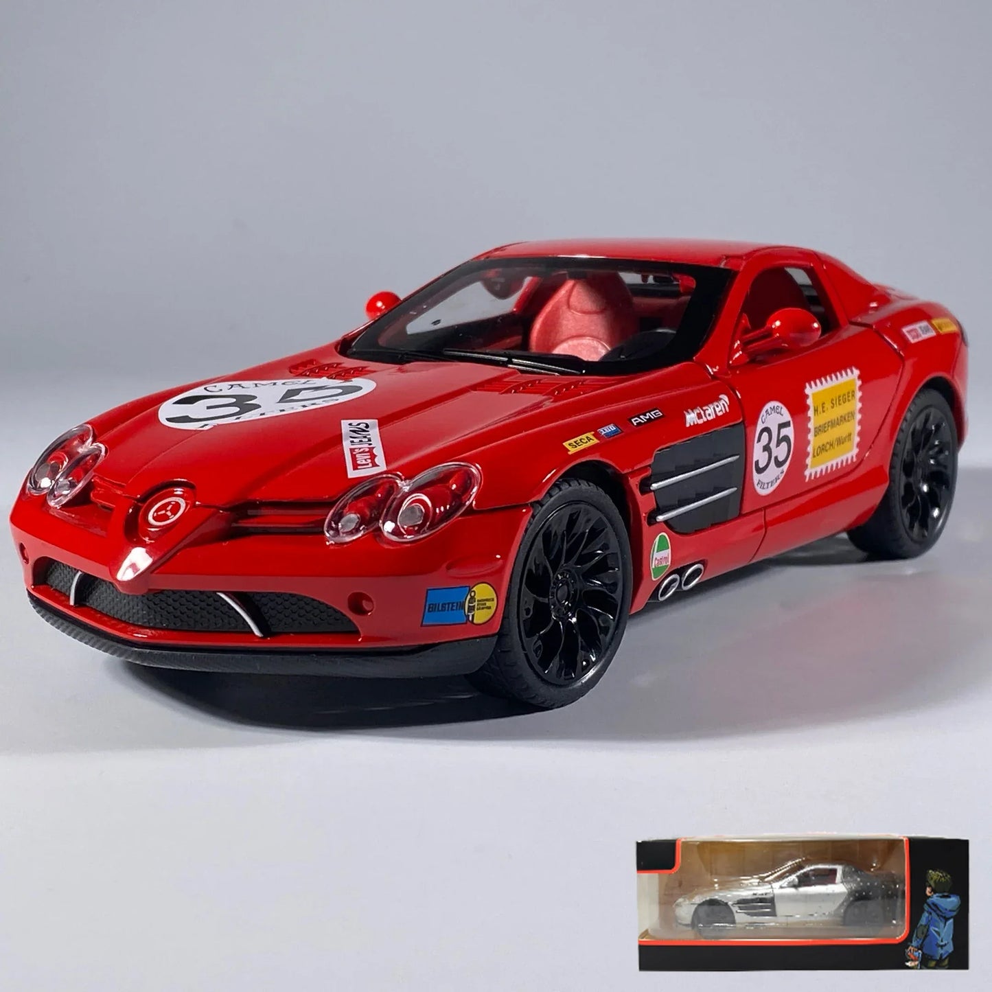 1:24 Diecast Benz SLR McLaren 722 AMG Metal Car Sound Light Pullback - ToylandEU