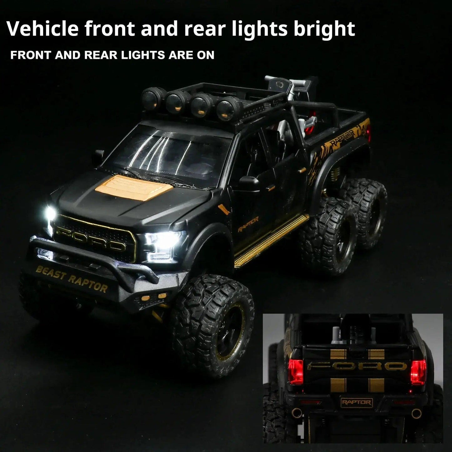  1:24 Diecast Ford Raptor Off Road Car Sound Lights -  ToylandEU™