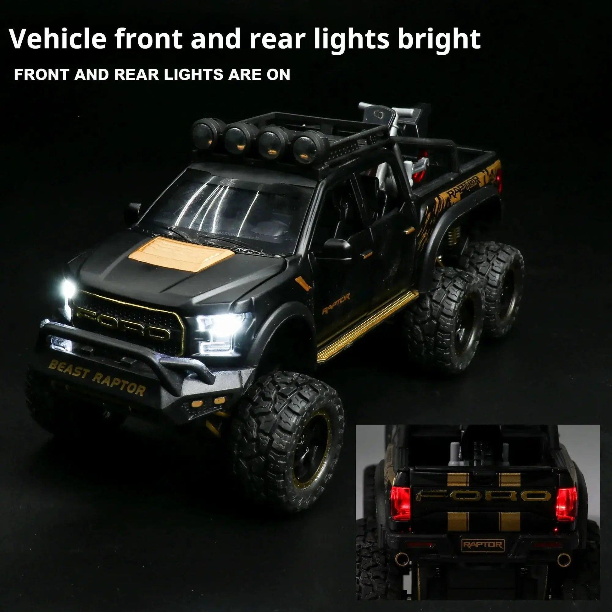  1:24 Diecast Ford Raptor Off Road Car Sound Lights -  ToylandEU™