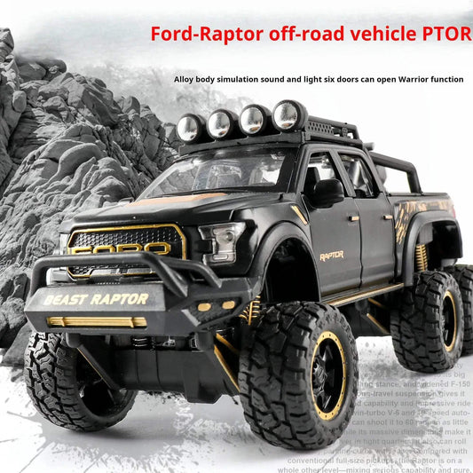 1:24 Diecast Ford Raptor Off Road Car With Sound Lights - ToylandEU