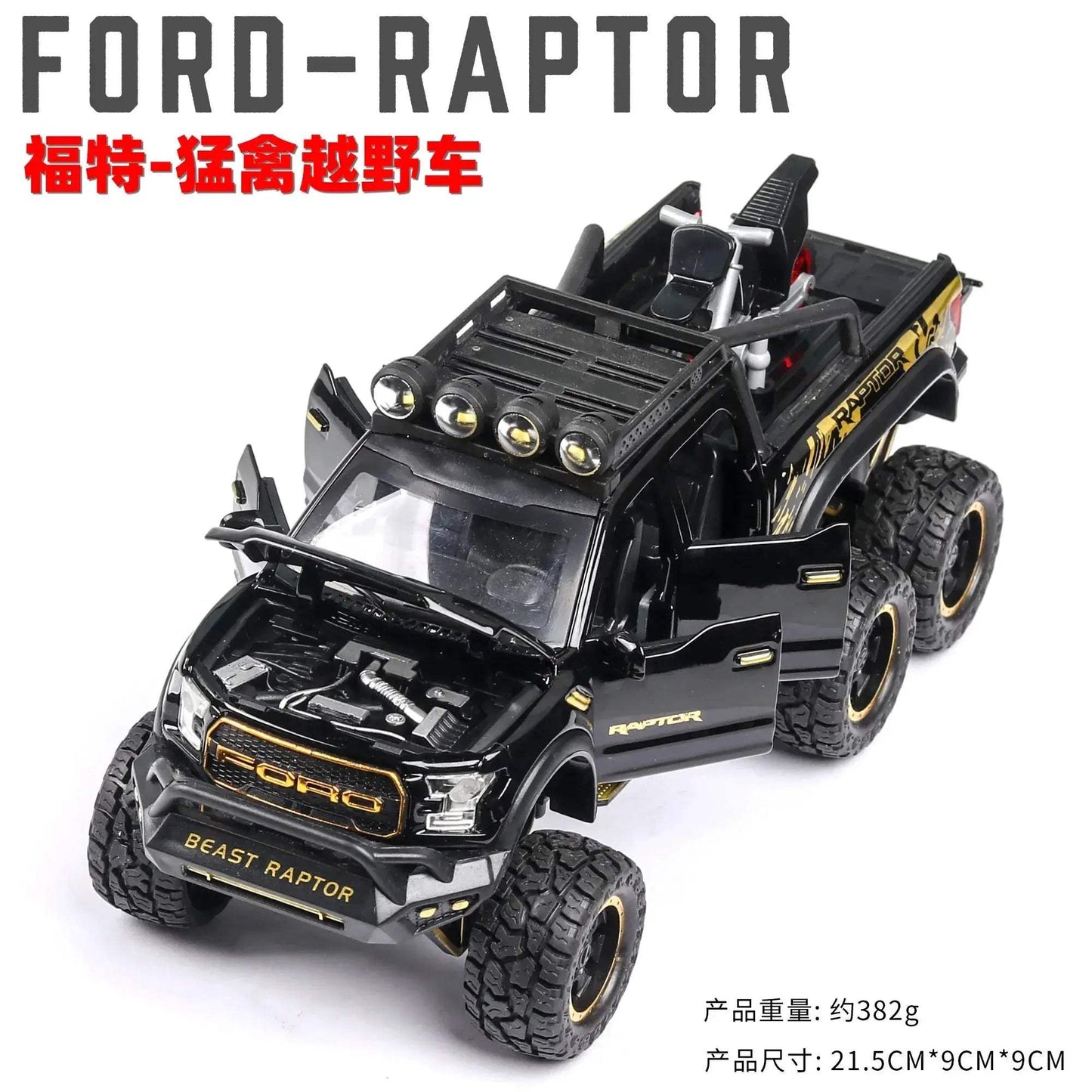 1:24 Diecast Ford Raptor Off Road Car With Sound Lights - ToylandEU