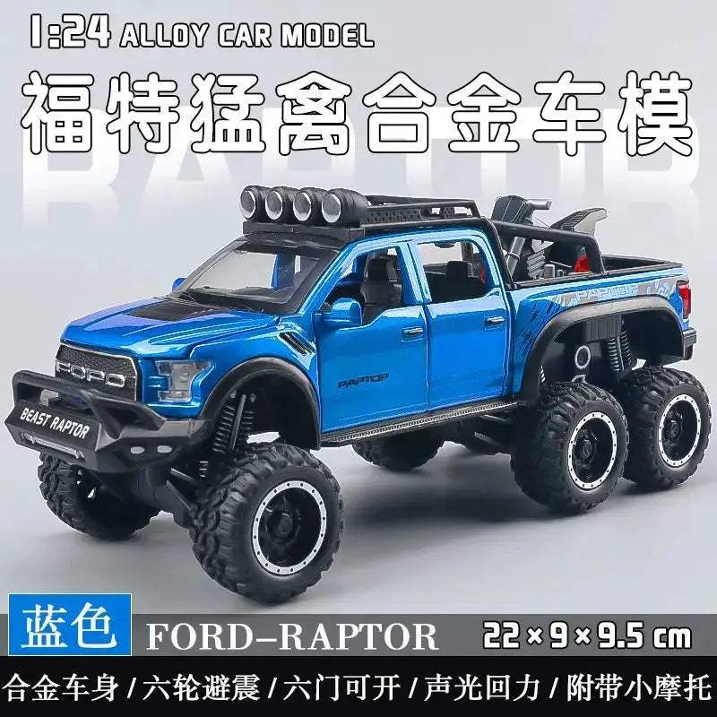 1:24 Diecast Ford Raptor Off Road Car With Sound Lights - ToylandEU