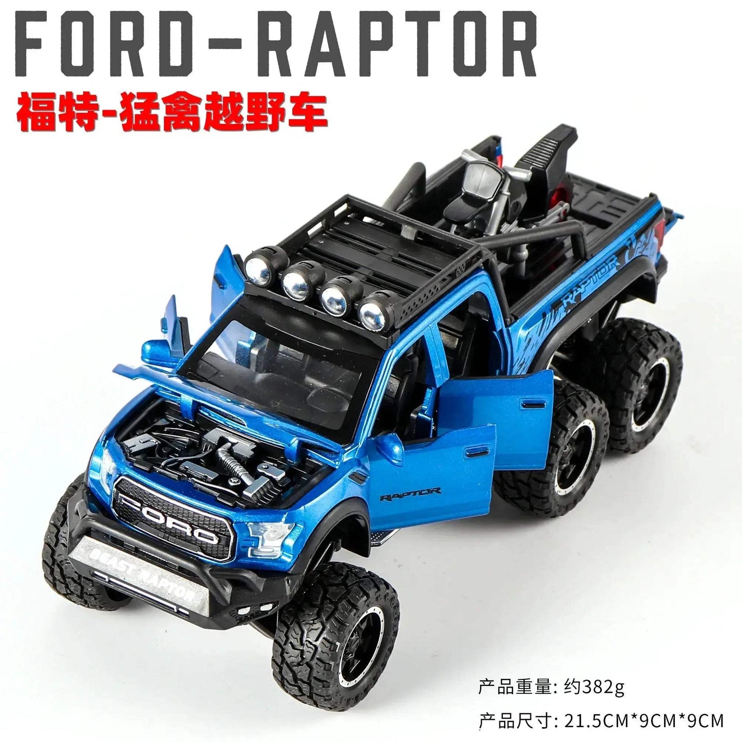 1:24 Diecast Ford Raptor Off Road Car With Sound Lights - ToylandEU