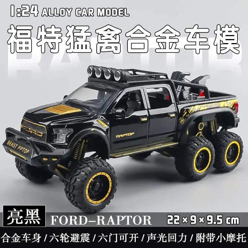 1:24 Diecast Ford Raptor Off Road Car With Sound Lights - ToylandEU