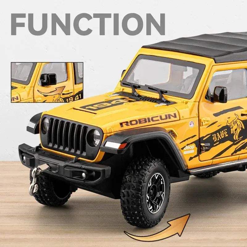  1:24 Diecast Jeep Wrangler Rubicon Pull Back Sound -  ToylandEU™