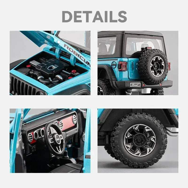  1:24 Diecast Jeep Wrangler Rubicon Pull Back Sound -  ToylandEU™