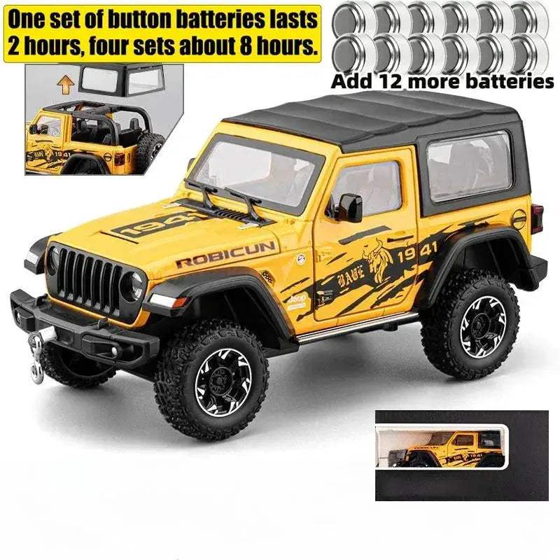  1:24 Diecast Jeep Wrangler Rubicon Pull Back Sound -  ToylandEU™