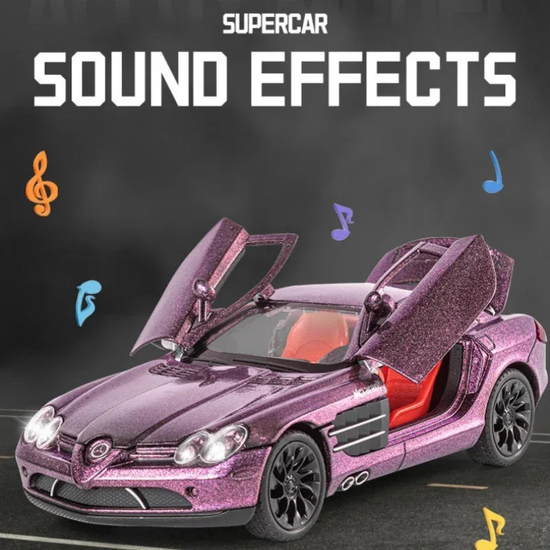1:24 Diecast Metal Benz SLR McLaren 722 With Sound And Light Pull Back - ToylandEU