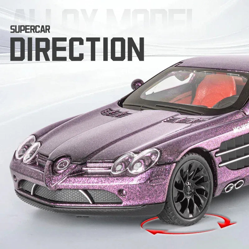 1:24 Diecast Metal Benz SLR McLaren 722 With Sound And Light Pull Back - ToylandEU