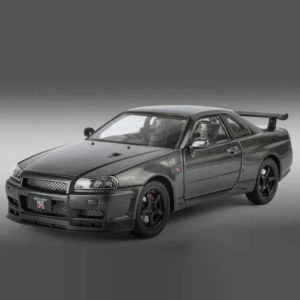  1 24 Diecast Nissan GTR R34 Model Car Sound Light -  ToylandEU™