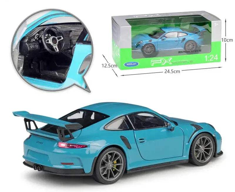 1:24 Diecast Porsche 911 GT3 RS Model Car Premium Metal - ToylandEU