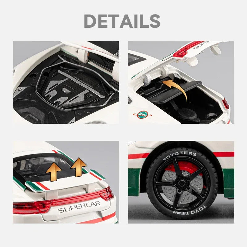 1:24 Diecast Porsche Panamera Track Metal Model Car With Light Pull Back - ToylandEU