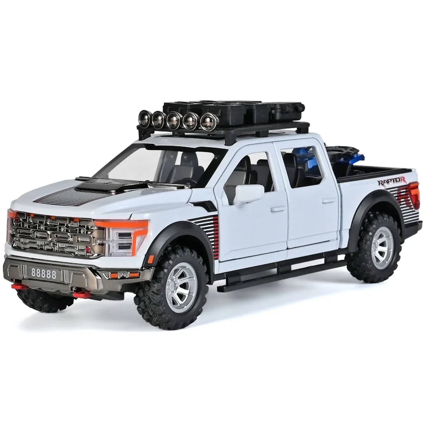 1:24 F150 Off Road Alloy Diecast Model Car With Sound And Light Pull Back - ToylandEU
