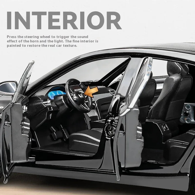 1:24 Honda Accord Diecast Car Model With Sound And Light For Collectors - ToylandEU