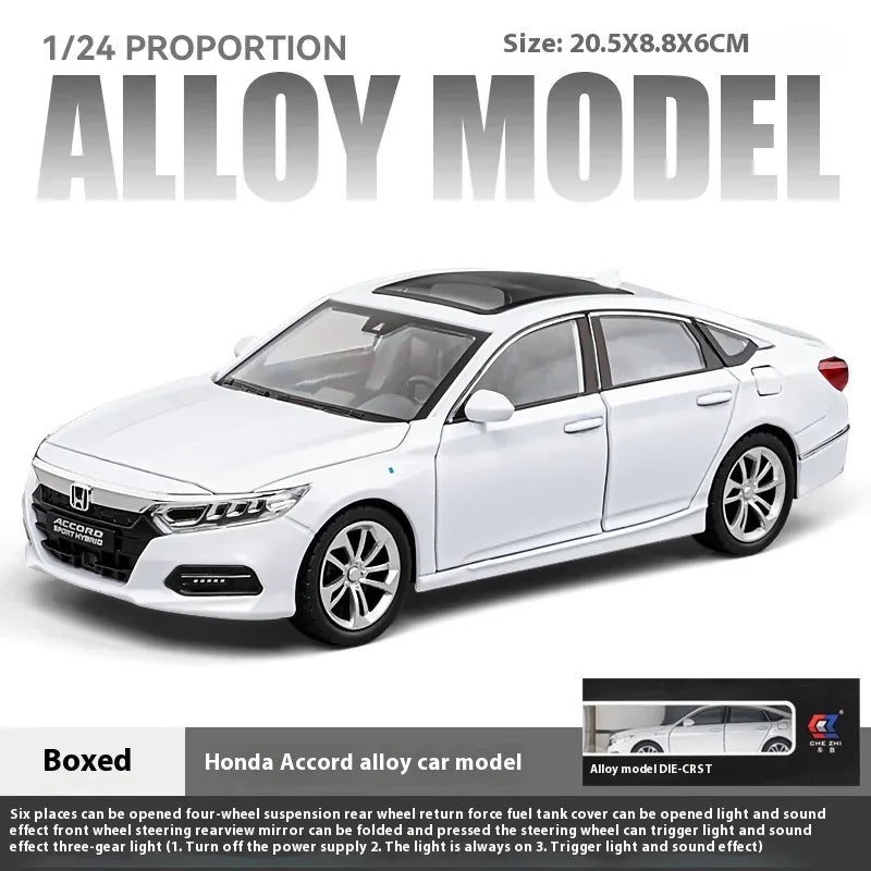 1:24 Honda Accord Diecast Car Model With Sound And Light For Collectors - ToylandEU