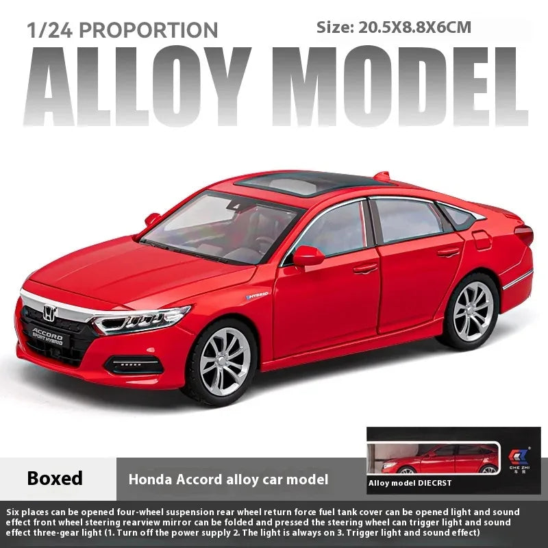 1:24 Honda Accord Diecast Car Model With Sound And Light For Collectors - ToylandEU