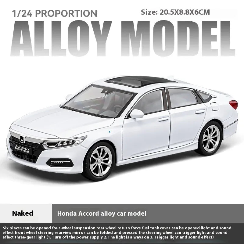 1:24 Honda Accord Diecast Car Model With Sound And Light For Collectors - ToylandEU