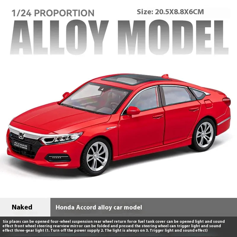 1:24 Honda Accord Diecast Car Model With Sound And Light For Collectors - ToylandEU
