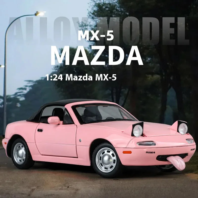1 24 Mazda MX5 Roadster Diecast Metal Model With Sound And Light Doors Open - ToylandEU
