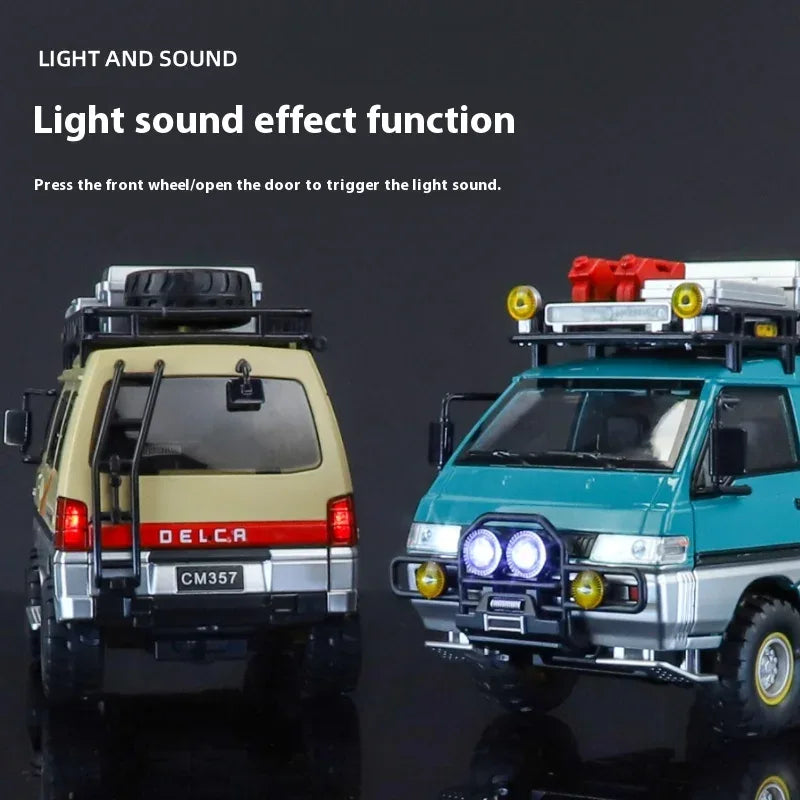 1:24 Mitsubishi Delica Off Road Diecast Alloy Car Model With Sound Light - ToylandEU