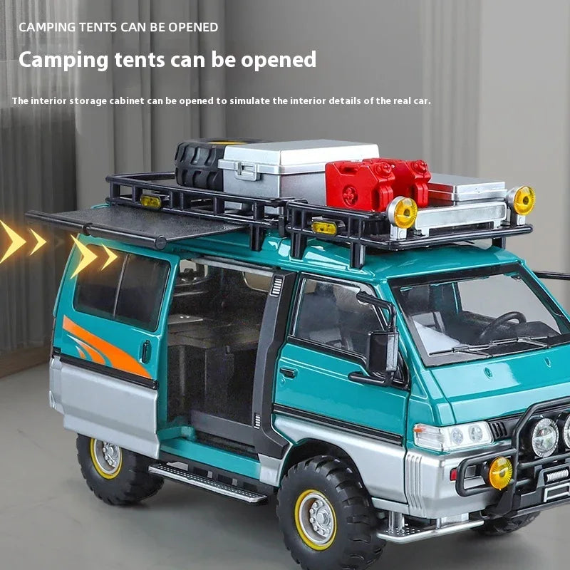 1:24 Mitsubishi Delica Off Road Diecast Alloy Car Model With Sound Light - ToylandEU