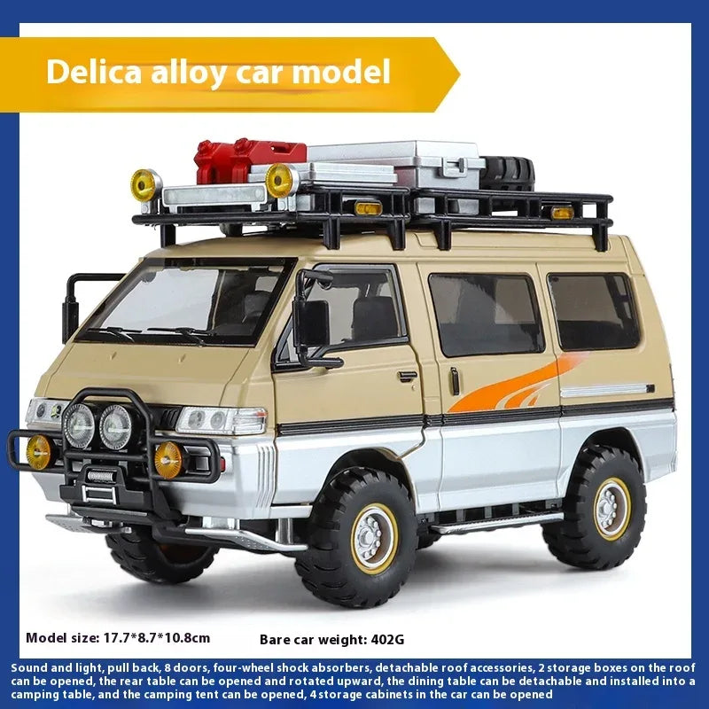 1:24 Mitsubishi Delica Off Road Diecast Alloy Car Model With Sound Light - ToylandEU