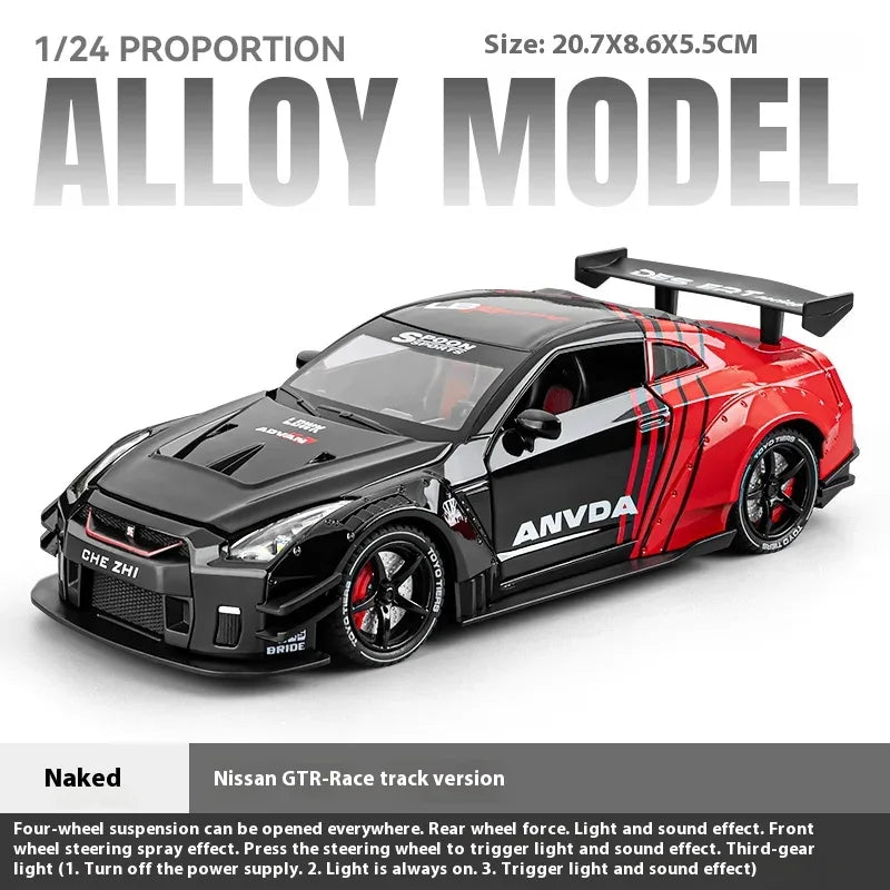 1:24 Nissan GTR R35 Diecast Model Car With Sound And Light - ToylandEU