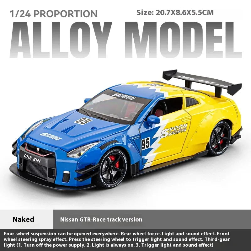 1:24 Nissan GTR R35 Diecast Model Car With Sound And Light - ToylandEU