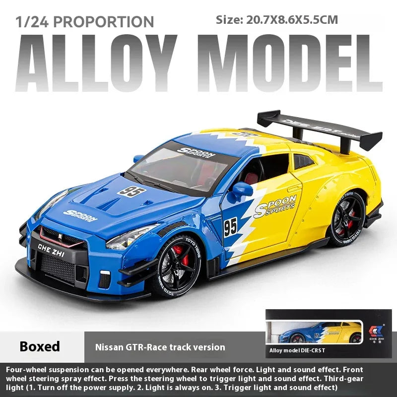 1:24 Nissan GTR R35 Diecast Model Car With Sound And Light - ToylandEU