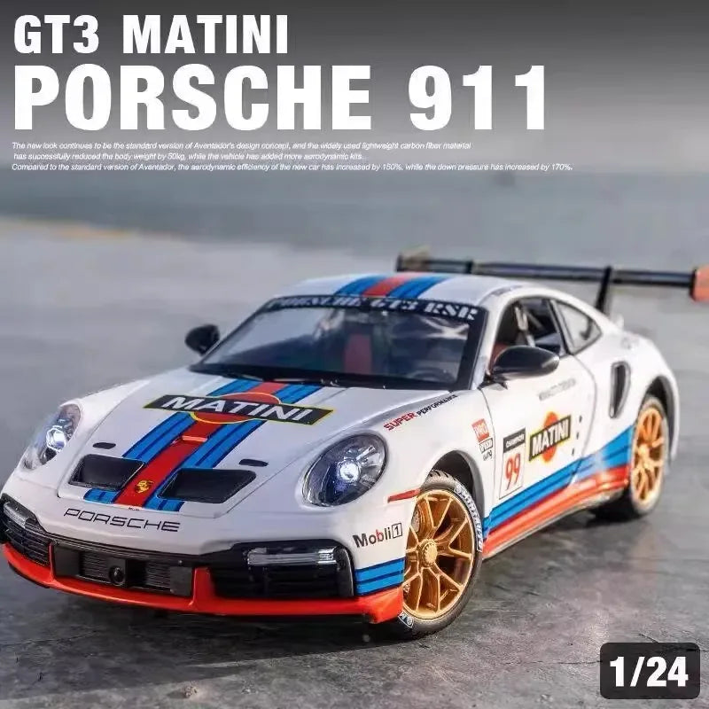 1:24 Porsche 911 GT3 RSR Track Version Diecast Metal Car With Sound And Light - ToylandEU