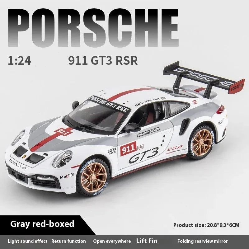 1:24 Porsche 911 GT3 RSR Track Version Diecast Metal Car With Sound And Light - ToylandEU