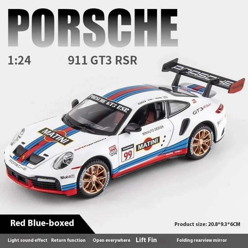 1:24 Porsche 911 GT3 RSR Track Version Diecast Metal Car With Sound And Light - ToylandEU