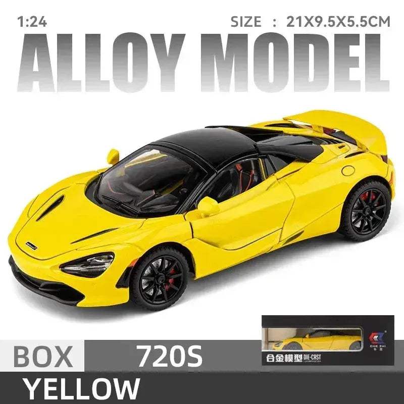 1 24 Scale Diecast McLaren 720S Metal Car With Sound And Lights - ToylandEU