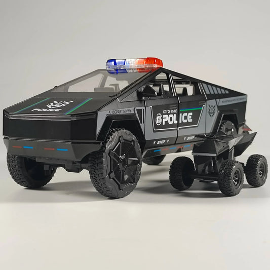 1-24 Scale Police Off-Road Diecast Truck, Alloy, Sound and Light, Pullback - ToylandEU