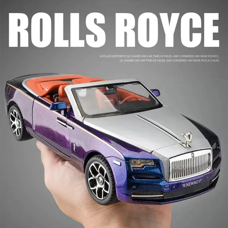 1:24 Scale Rolls-Royce Dawn Diecast Car, Metal Alloy, Sound and Light - ToylandEU