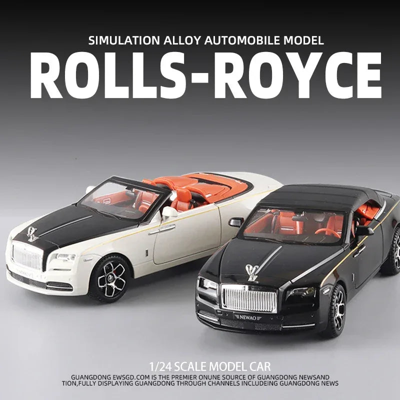 1:24 Scale Rolls-Royce Dawn Diecast Car, Metal Alloy, Sound and Light - ToylandEU