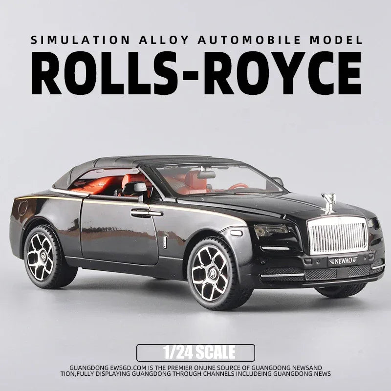 1:24 Scale Rolls-Royce Dawn Diecast Car, Metal Alloy, Sound and Light - ToylandEU