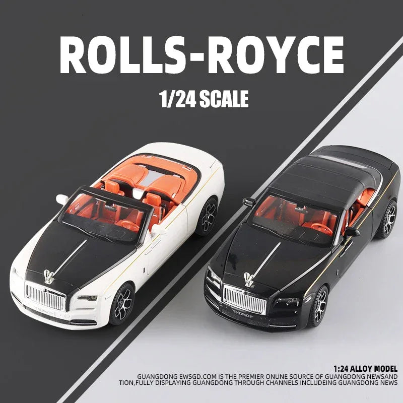 1:24 Scale Rolls-Royce Dawn Diecast Car, Metal Alloy, Sound and Light - ToylandEU