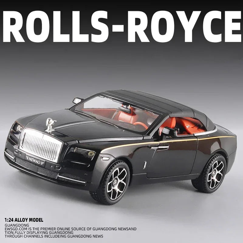 1:24 Scale Rolls-Royce Dawn Diecast Car, Metal Alloy, Sound and Light - ToylandEU